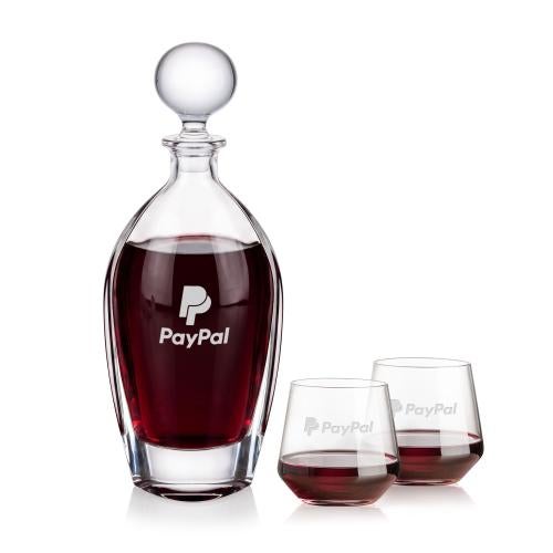 Corporate Gifts - Barware - Barware Gift Sets - Langara Decanter & Tucson Stemless Wine