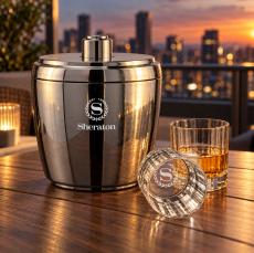Pescara Ice Bucket & Cristaux On-the-Rocks - Barware Gift Sets