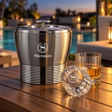 Genoa Ice Bucket & Cristaux On-the-Rocks - Barware Gift Sets
