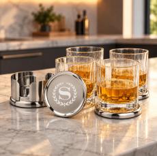 Baldoni Coasters & Cristaux On-the-Rocks - Barware Gift Sets