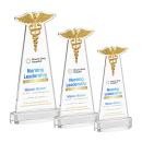 Caduceus VividPrint&trade; Award on Alberton Base - Clear