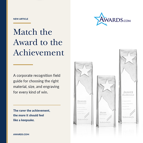 Corporate recognition field guide, matching the award to the achievement